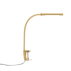 QAZQA Led-Tischleuchten|Tischlampen*Klemm-Schreibtischleuchte Messing inkl. LED mit Touchdimmer - Lionard