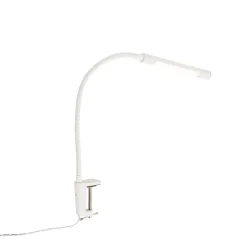 QAZQA Led-Tischleuchten|Tischlampen*Klemm-Schreibtischleuchte weiß inkl. LED mit Touch-Dimmer - Lionard