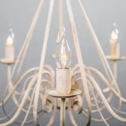 QAZQA Led-Kronleuchter|Kronleuchter*Kronleuchter beige 60 cm mit braunen Lampenschirmen - Giuseppe 8