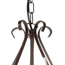 QAZQA Led-Kronleuchter|Kronleuchter*Kronleuchter braun plissiert creme Klemmkappe 5-Licht - Giuseppe