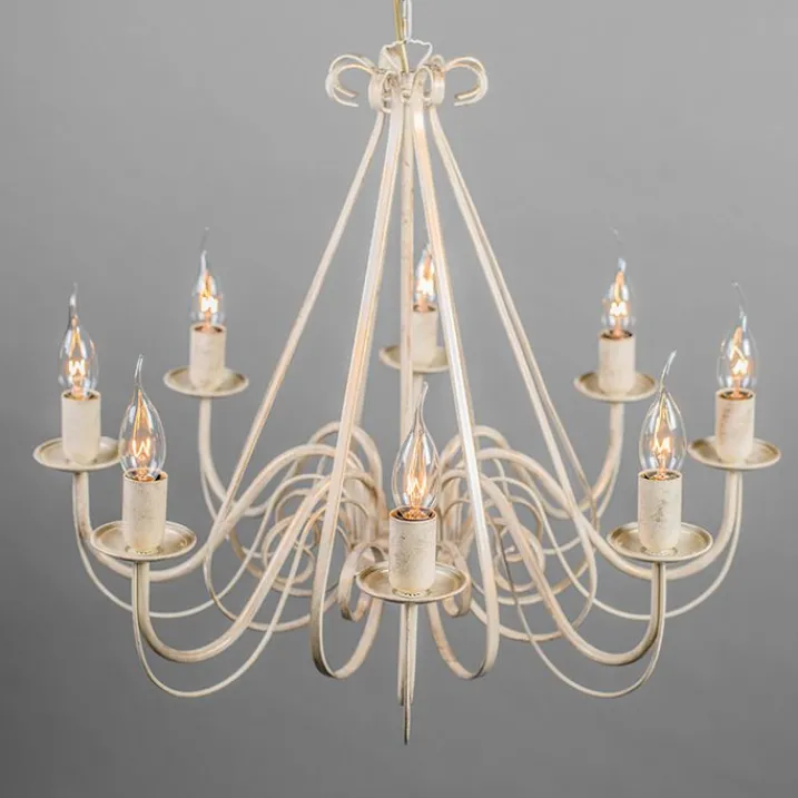 QAZQA Led-Kronleuchter|Kronleuchter*Kronleuchter creme mit Klemmkappe 12 cm schwarz - Giuseppe 8