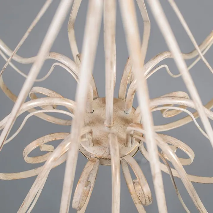 QAZQA Led-Kronleuchter|Kronleuchter*Kronleuchter creme mit Klemmkappe 12 cm schwarz - Giuseppe 8