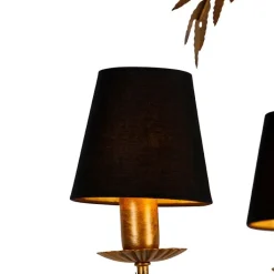 QAZQA Led-Kronleuchter|Kronleuchter*Kronleuchter Gold mit schwarzen Farbtönen 5-Licht - Botanica