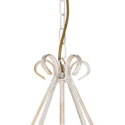 QAZQA Led-Kronleuchter|Kronleuchter*Kronleuchter weiße plissierte cremefarbene Klemmkappe 5-Licht - Giuseppe