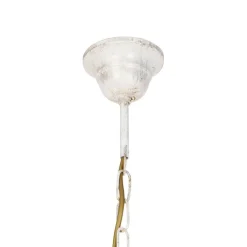 QAZQA Led-Kronleuchter|Kronleuchter*Kronleuchter weiße plissierte cremefarbene Klemmkappe 5-Licht - Giuseppe