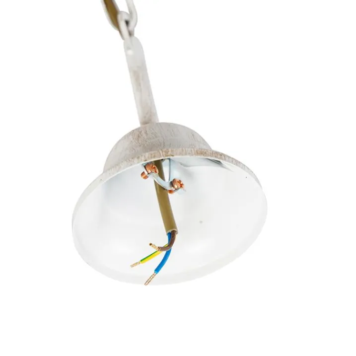 QAZQA Led-Kronleuchter|Kronleuchter*Kronleuchter weiße plissierte cremefarbene Klemmkappe 5-Licht - Giuseppe