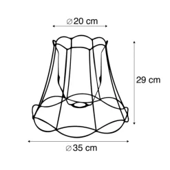 QAZQA Lampenschirme*Lampenschirm aus Metall schwarz 35/29 - Granny Frame