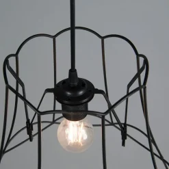 QAZQA Lampenschirme*Lampenschirm aus Metall schwarz 35/29 - Granny Frame