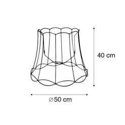QAZQA Lampenschirme*Lampenschirm aus Metall schwarz 50/40 - Granny Frame