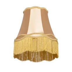 QAZQA Lampenschirme*Lampenschirm aus Stoff Gold 30/18/26 - Granny
