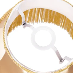 QAZQA Lampenschirme*Lampenschirm aus Stoff Gold 30/18/26 - Granny