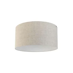 QAZQA Lampenschirme*Lampenschirm aus Stoff Hellgrau Rund 50/50/25
