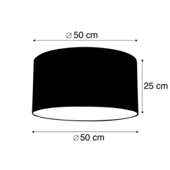 QAZQA Lampenschirme*Lampenschirm aus Stoff Hellgrau Rund 50/50/25