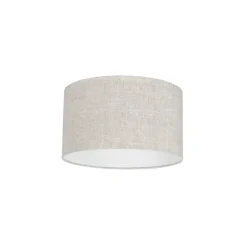 QAZQA Lampenschirme*Lampenschirm aus Stoff Hellgrau Rund 35/35/20