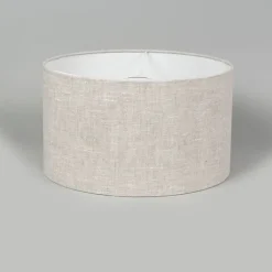 QAZQA Lampenschirme*Lampenschirm aus Stoff Hellgrau Rund 35/35/20