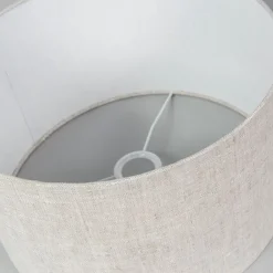 QAZQA Lampenschirme*Lampenschirm aus Stoff Hellgrau Rund 35/35/20