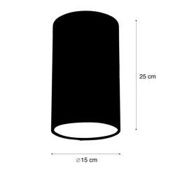 QAZQA Lampenschirme|Esszimmerlampen*Lampenschirm aus Velours taupe mit goldener Innenausstattung 15/15/25
