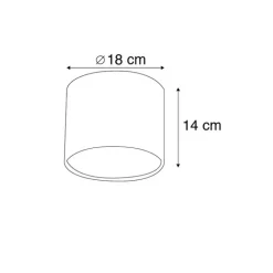 QAZQA Lampenschirme*Lampenschirm grau 18/18/14 mit weißer Innenseite