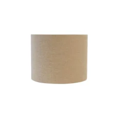 QAZQA Lampenschirme*Lampenschirm Stoff hellbraun rund 18/18/14