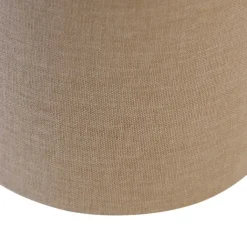 QAZQA Lampenschirme*Lampenschirm Stoff hellbraun rund 18/18/14