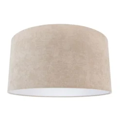 QAZQA Lampenschirme*Lampenschirm Stoff hellbraun rund 50/50/25