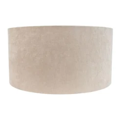 QAZQA Lampenschirme*Lampenschirm Stoff hellbraun rund 50/50/25