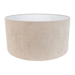 QAZQA Lampenschirme*Lampenschirm Stoff hellbraun rund 50/50/25