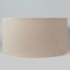 QAZQA Lampenschirme*Lampenschirm Stoff hellbraun rund 50/50/25