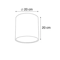 QAZQA Lampenschirme*Lampenschirm Stoff Hellgrau Zylinder 20/20/20