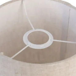 QAZQA Lampenschirme*Lampenschirm Stoff Hellgrau Zylinder 20/20/20