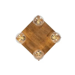 QAZQA Aufbaustrahler|Deckenstrahler*Land Deckenleuchte dunkles Holz 4-Licht - Block