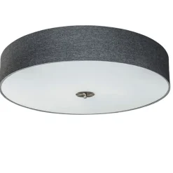 QAZQA Schlafzimmerlampen|Esszimmerlampen*Land Deckenleuchte grau 70 cm - Trommel Jute