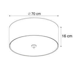 QAZQA Deckenleuchten|Wohnzimmerlampen*Land Deckenleuchte taupe 70 cm - Trommel Jute