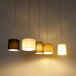 QAZQA Schlafzimmerlampen|Küchenlampen*Land Hängelampe Stahl 5-Licht - Hermina