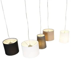 QAZQA Schlafzimmerlampen|Küchenlampen*Land Hängelampe Stahl 5-Licht - Hermina