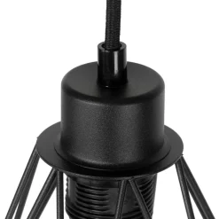 QAZQA Stehlampen|Wohnzimmerlampen*Land Stehlampe schwarz mit Holz 2-Licht - Chon