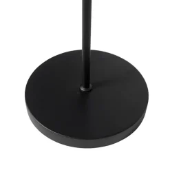 QAZQA Stehlampen|Wohnzimmerlampen*Land Stehlampe schwarz mit Holz 2 Lichter mit Schatten - Dami Frame