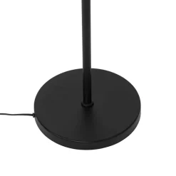 QAZQA Stehlampen|Wohnzimmerlampen*Land Stehlampe schwarz mit Rattanschirm - Kata