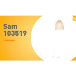 QAZQA Schlafzimmerlampen|Küchenlampen*Land Stehlampe weiß mit Rattan - Sam