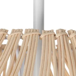 QAZQA Schlafzimmerlampen|Küchenlampen*Land Stehlampe weiß mit Rattan - Sam