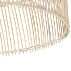 QAZQA Schlafzimmerlampen|Küchenlampen*Land Stehlampe weiß mit Rattan - Sam