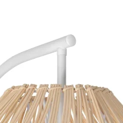 QAZQA Schlafzimmerlampen|Küchenlampen*Land Stehlampe weiß mit Rattan - Sam