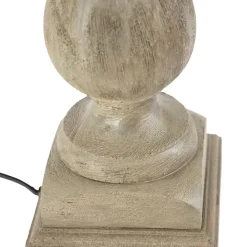 QAZQA Leuchten Ohne Schirm|Tischlampen*Land Tischlampe ohne Schatten Vintage grau Holz - Ysop