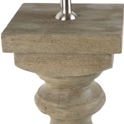 QAZQA Leuchten Ohne Schirm|Tischlampen*Land Tischlampe ohne Schatten Vintage grau Holz - Ysop