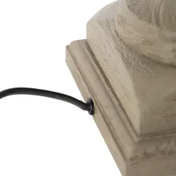 QAZQA Leuchten Ohne Schirm|Tischlampen*Land Tischlampe ohne Schatten Vintage grau Holz - Ysop