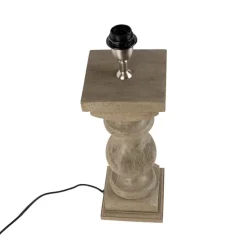 QAZQA Leuchten Ohne Schirm|Tischlampen*Land Tischlampe ohne Schatten Vintage grau Holz - Ysop