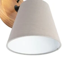 QAZQA Küchenlampen|Wandleuchten*Land Wandlampe Holz mit grau - Cupy