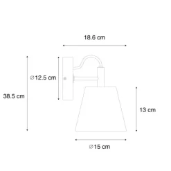 QAZQA Küchenlampen|Wandleuchten*Land Wandlampe Holz mit grau - Cupy