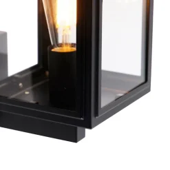 QAZQA Gartenbeleuchtung|Außenwandleuchten*Land Wandleuchte schwarz IP44 - Sutton Up