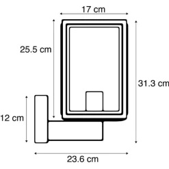 QAZQA Gartenbeleuchtung|Außenwandleuchten*Land Wandleuchte schwarz IP44 - Sutton Up